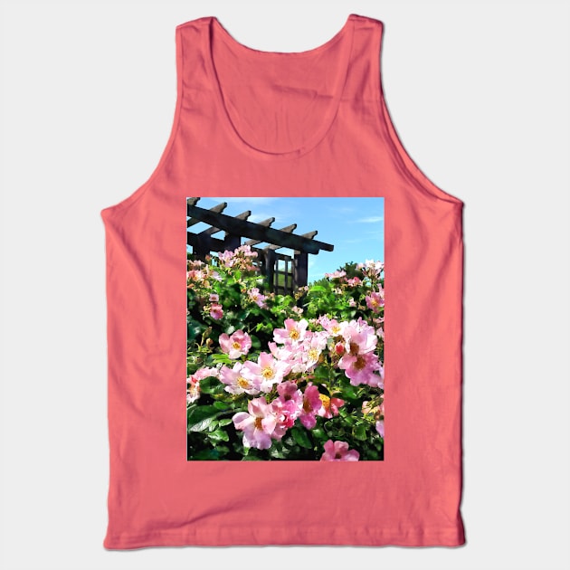 Pink Roses Near Trellis Tank Top by SusanSavad